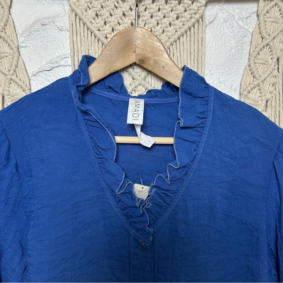 Anthropologie Amadi Ruffle Blouse Button Front NWT Women’s Small - Picture 6 of 12